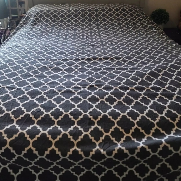 Restoration Hardware Ogee Lattice *In Dark Gray* Duvet Cover Full Queen - Picture 4 of 8